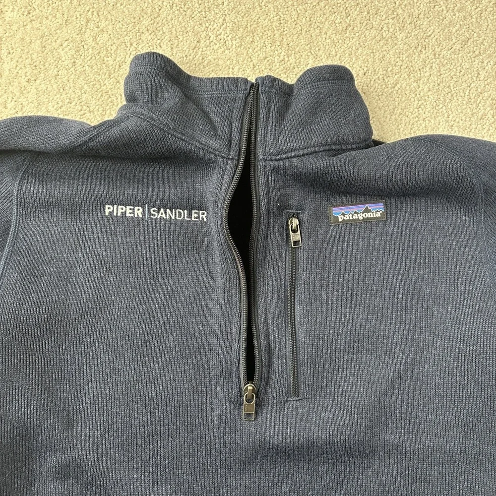 Patagonia Better Sweater‎ Men's Medium Blue 1/4 Zip Pullover Hiking 25523 LOGO